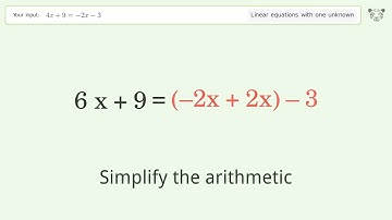 Solve 4x+9=-2x-3: Linear Equation Video Solution | Tiger Algebra