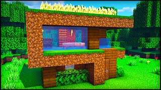 Minecraft Dirt Modern Starter  House: How to build a Cool Modern House Tutorial