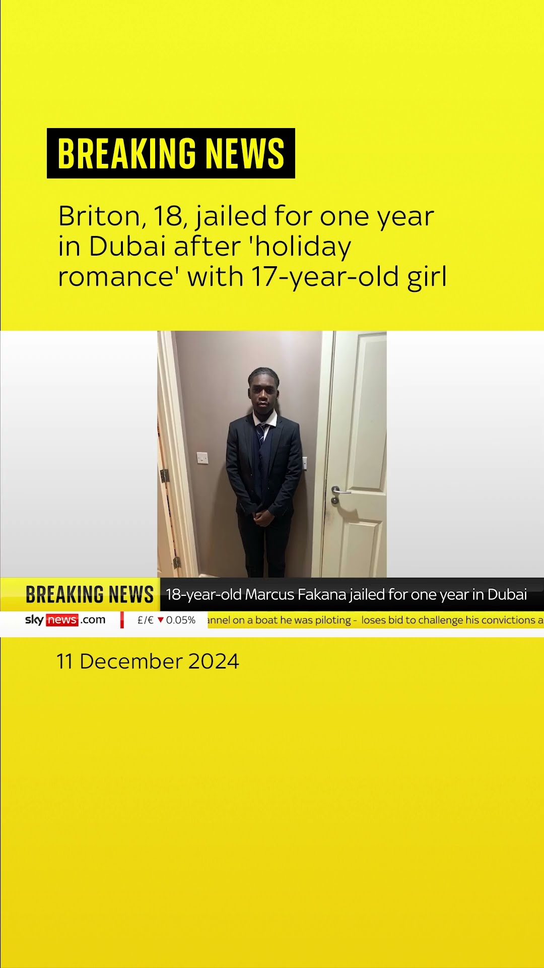 Briton, 18, jailed for one year in Dubai after 'holiday romance' with 17-year-old girl