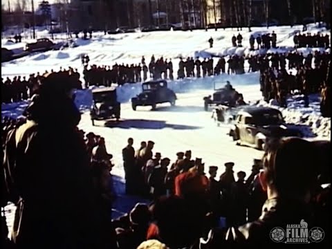 Jalopy races on ice, 1947
