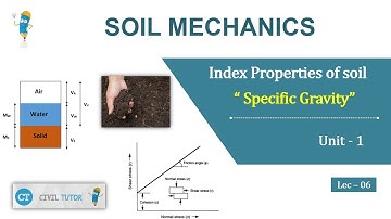 Specific Gravity of soil | Soil Mechanics | unit 1 - Lec - 6 | Civil Tutor