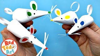 How to make a Paper Mouse Finger Puppet - Paper Mice Crafts