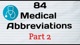 84 Medical abbreviations for nurses | Abbreviations | staff nurse exams