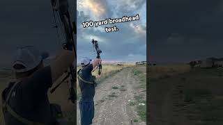 Shooting broadheads. 100 yards and flying like field tips. #archery #mtnphysio #arrows #bowhunting