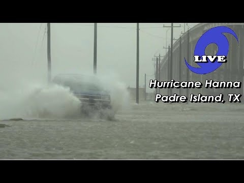 LIVE - Hurricane Hanna Impacting N Padre Island, TX 7/25/2020