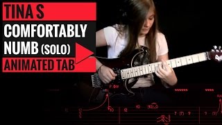 Miniatura de "PINK FLOYD - COMFORTABLY NUMB - SOLO COVER BY TINA S - Guitar Tutorial - Animated Tab"