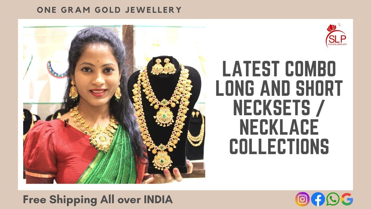 Latest combo long and short necksets / necklace collections | 
