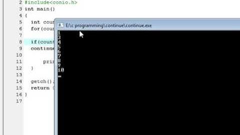17   Continue Statement in C Programming Language Video Tutorials