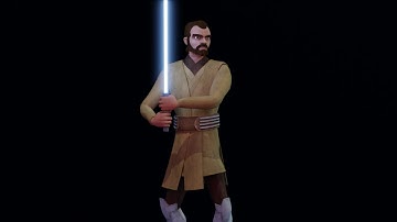 Jedi General Liam Korr - Turntable Animation - Clone Wars Test Render - Blender