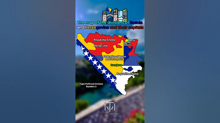 The map of the divisions of Bosnia and Herzegovina and their capitals