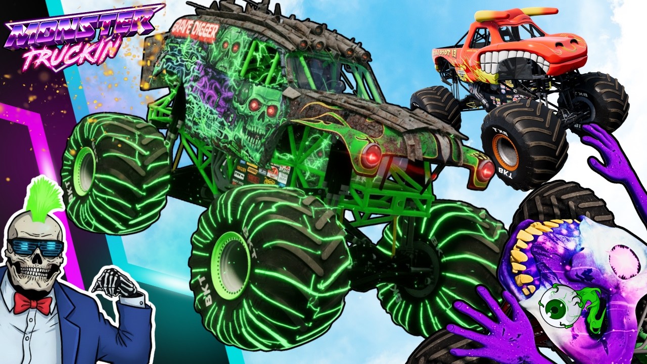 Monster Jam INSANE Racing, Freestyle and High Speed Jumps #118 | BeamNG Drive | Grave Digger