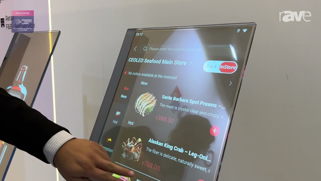 ISE 2026: CEOLED-Display Showcases RK-O30-LTPA Transparent Self Ordering Kiosk