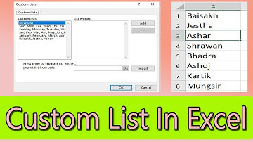 Create a Custom List in Ms Excel