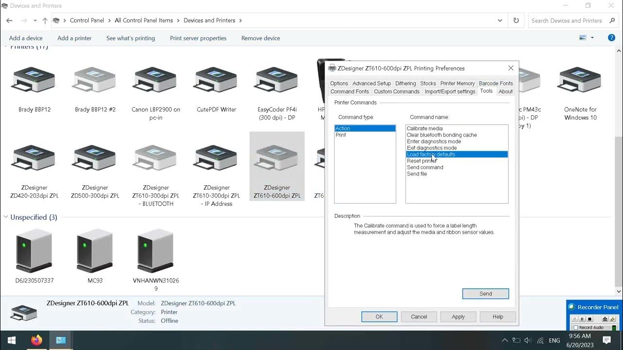 Reset Factory Defaults Zebra Printers with ZDesigner Driver. YouTube