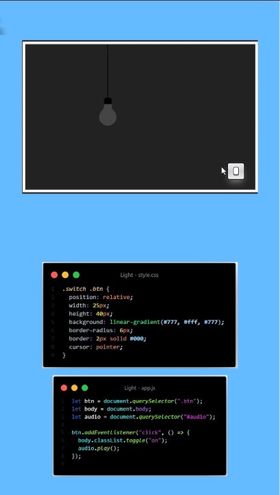 BULB ON OFF ANIMATION using html css #html #coding #programming - YouTube