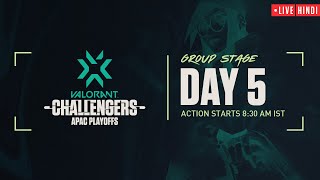 [Hindi] VCT APAC Challengers 2022 | Group Stage  Day 5 With Binks69 Bolte