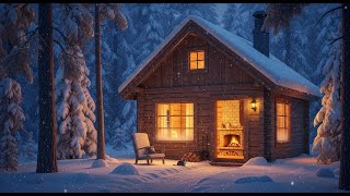 Snowy Forest Cabin ❄️🔥 Smooth Jazz & Fireplace Sounds for Deep Sleep, Relaxation & Insomnia (Live)