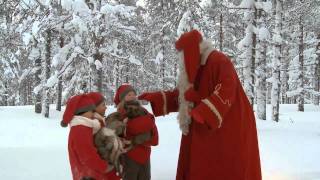 Santa Claus & husky dogs 🐕🎅 huskies in Rovaniemi Lapland Finland Santa's Village Father Christmas