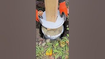 Best Method to Set a Fence Post with a Bucket! #farming