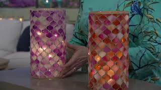 10 Illuminated Quatrefoil Mosaic Hurricane By Valerie On Qvc