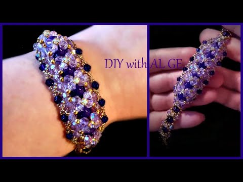 Crystal Bicone Beads Bracelet with Chaton Montees #shorts