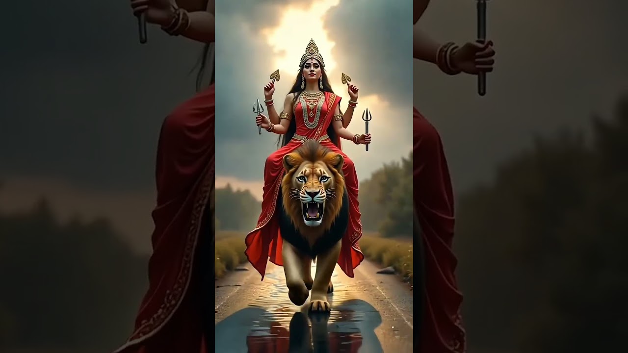Maa Durga with Lion: Divine AI Art | Mahashakti Goddess