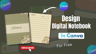 how to create a digital notebook in canva|| notebook tutorial on canva||
