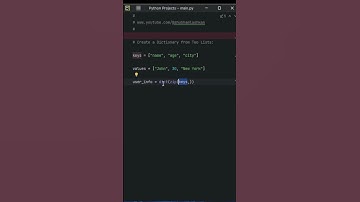 Create a Dictionary from Two Lists in Python #shorts #pythontutorial #pythonshorts