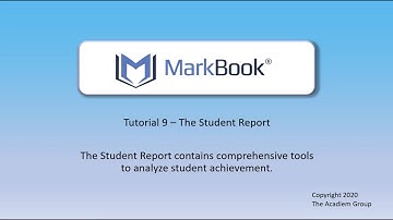 All New MarkBook® 2020: 9 The Student Report
