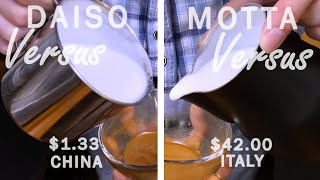 (229) Latte Art Pitchers: Motta Europa MYR 180.00 versus Daiso MYR 5.60 . By Malaysia Barista
