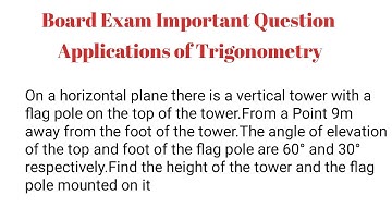 On horizontal plane there is a vertical tower. From a point 9m away from the foot of the tower