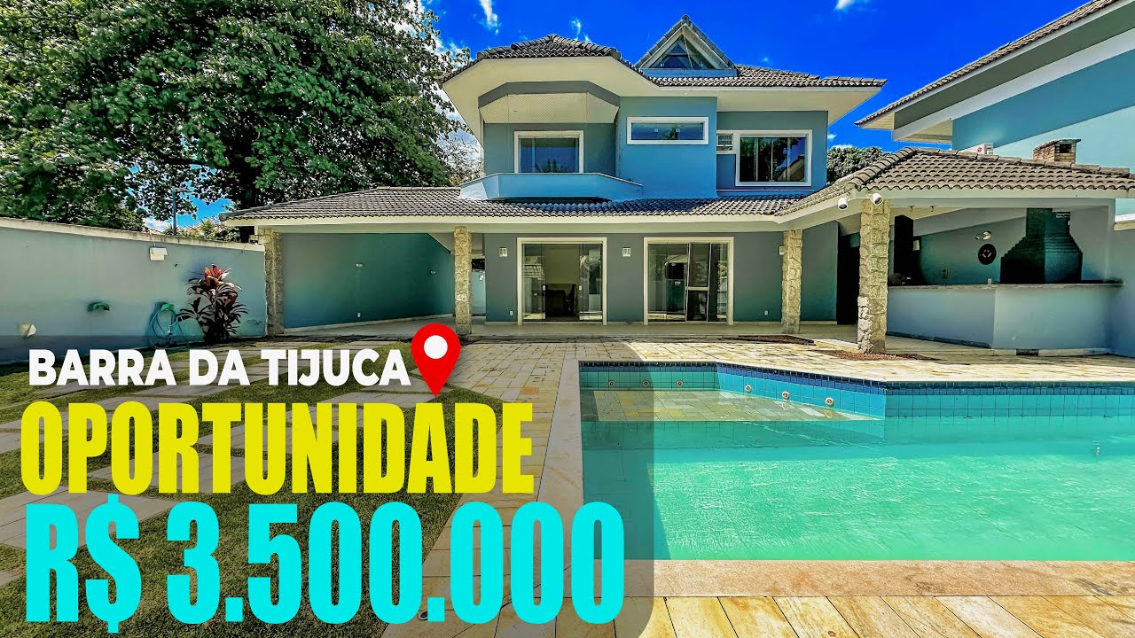Linda Casa Triplex com preço de OPORTUNIDADE em super condomínio na Barra da Tijuca!