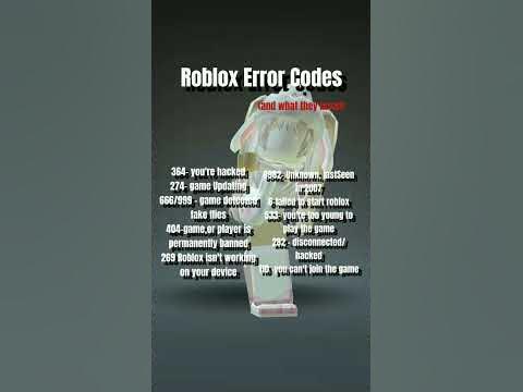 Roblox Error Codes Meaning🤫 - YouTube