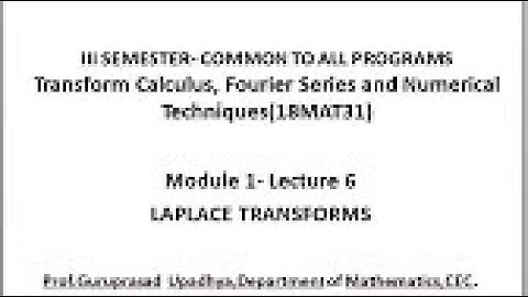 VTU TFN 18MAT31 M1 L6 LAPLACE TRANSFORMS PROBLEMS