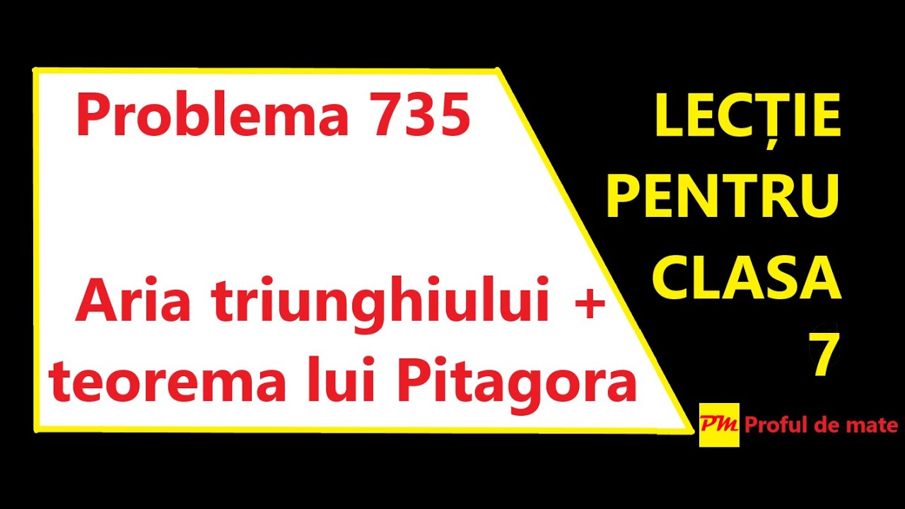 Problema 735: Aria triunghiului + teorema lui Pitagora #profuldemate2020 #Bacalaureat #Evaluare #EN