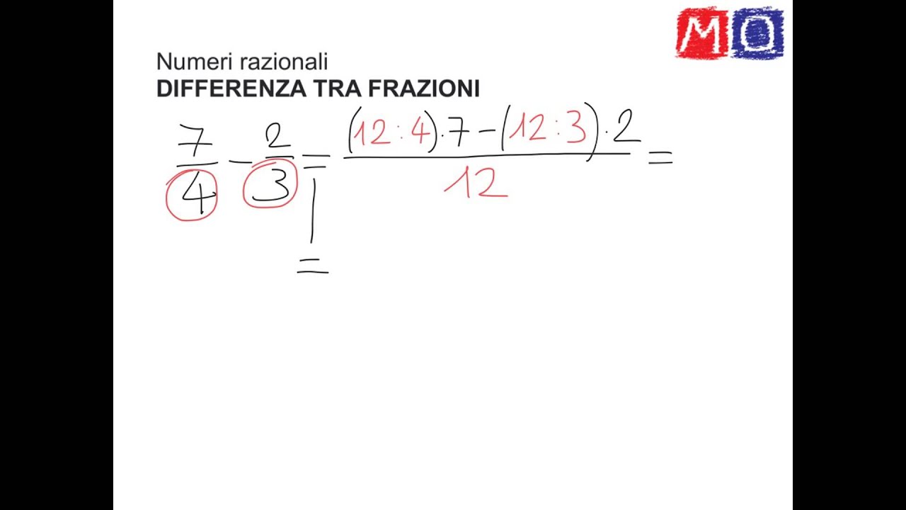 Sottrazione Di Frazioni Matematicaoggi