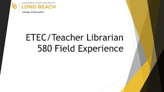 Intro to Field Experience in Educational Technology