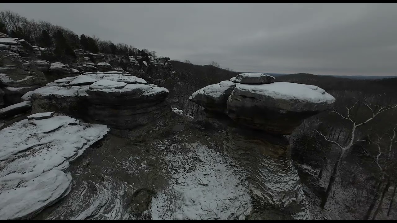 Snow Covered Garden of the Gods in Southern Illinois!