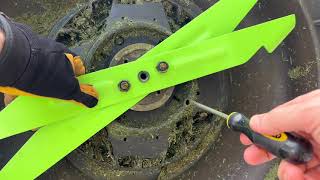 How to change the dual mulching blades on Ego LM2135SP lawn mower