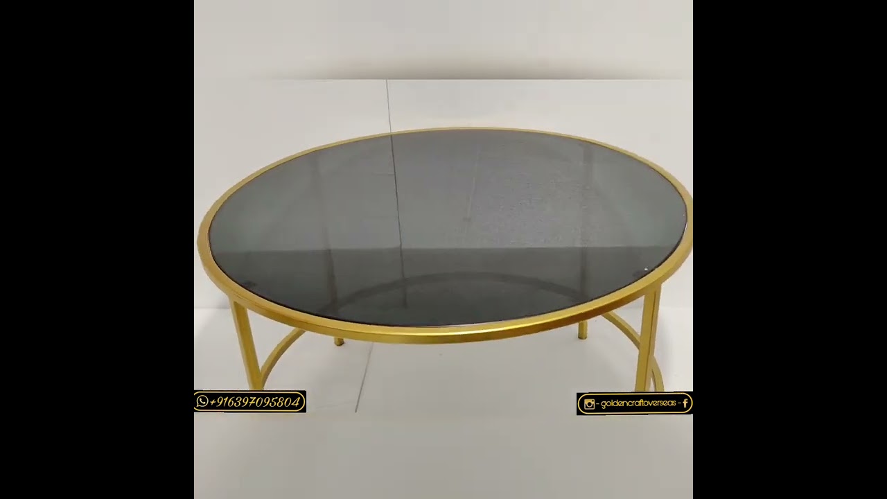 - GCO Iron Center Table in iron with Black Glass Top