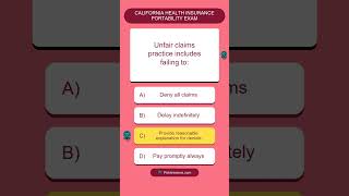 California health insurance portability exam
