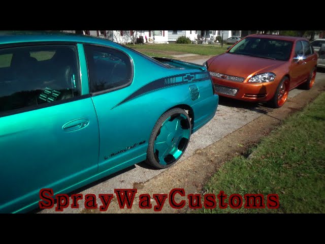 2000 Candy Teal Monte Carlo With Fiberglass Interior 2006 Candy Orange Impala On 22 S