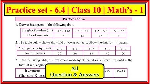 Practice set 6.4 class 10 maths 1 | Chapter 6 Statistics | Maharashtra state Board #class10th #std10