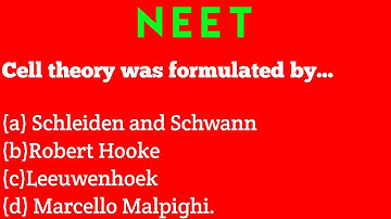 Cell theory was formulated by...❔️