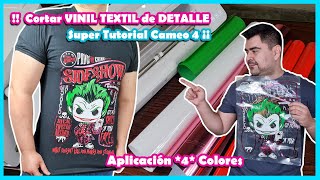 Cortar VINIL TEXTIL Detalle en CAPAS CAMEO 4 Colores ⭐ APLICACIÓN en Playera