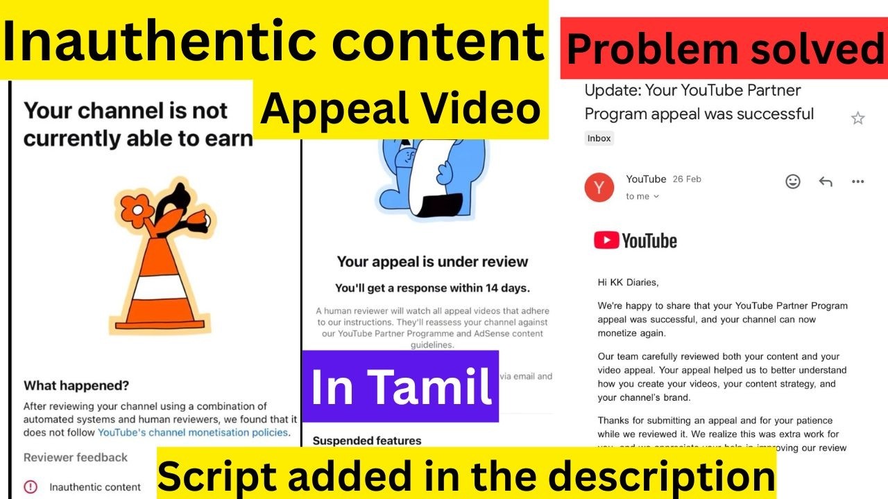 How to make appeal video for inauthentic content and reused content in ...