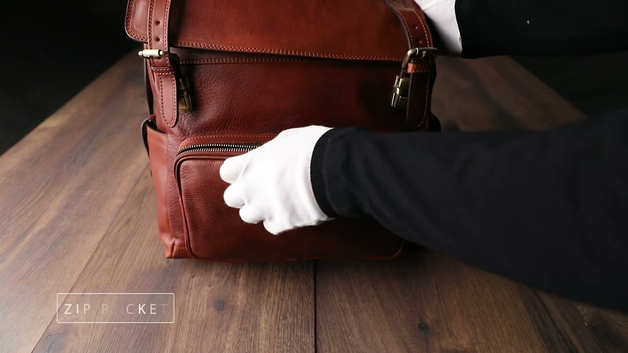 Cognac Brown Leather Backpack - The Good Earth | Time Resistance Official Video