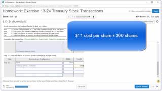 Ex 13-24 Treasury Stock Transactions