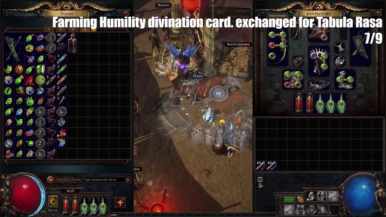 Farming Humility divination card. exchanged for Tabula Rasa - YouTube