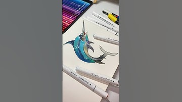 Cách vẽ CON CÁ phong cách đại dương 😂 | Bạch nhược Vũ - RUOYU #drawing #shorts